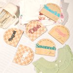 Personalised Checkered Wood Baby Birth Announcement Sign with Name Newborn Photography Prop Nursery Wall Decor Gift for New Parents