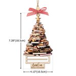 Personalised Coquette Bow Christmas Book Tree Wooden Money Holder Hanging Ornament with Name Christmas Tree Decor Party Gift for Family Friend