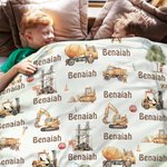 Henkilökohtainen Cartoon Engineering Vehicles Nimi Cloud Soft Throw Blanket Home Decor syntymäpäivälahja lapsille Engineering Car Enthusiastille