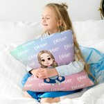 Taie d'oreiller personnalisée en forme de dessin animé de fille avec nom de sirène Cadeau d'anniversaire et de Noël pour fille