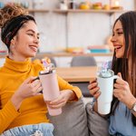 Personalised Shiny Rainbow Cat Reusable Silicone Straw Topper with Initial Charm Accessory for Stanley Tumbler Birthday Party Gift for Her