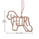 Personalisiertes Holz Weihnachtsornament Hund Katze Ausgeschnittene Umriss mit Namen Weihnachten Baum Schmuck Geschenk für Tierliebhaber