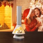 Personalised Mid-Century Modern Style Mini LED Tabletop Fireplace Light with Miniature Firewood Holiday Party Christmas Decor Gift for Family Friend
