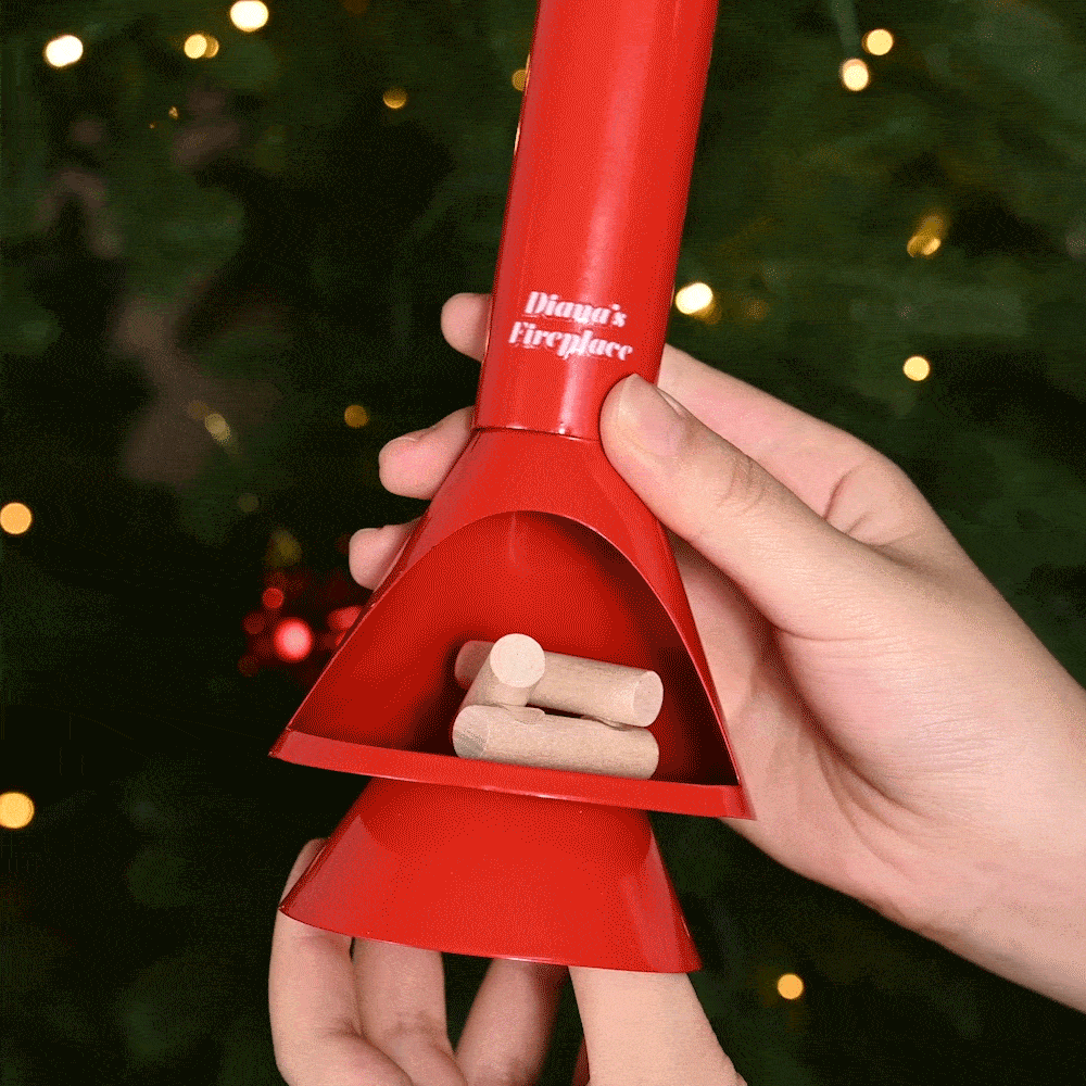 Personalised Mid-Century Modern Style Mini LED Tabletop Fireplace Light with Miniature Firewood Holiday Party Christmas Decor Gift for Family Friend