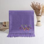 Personalized Embroidered Flower Wreath Initial Faux Cashmere Scarf Tassel Shawl with Name Soft Warm Winter Accessory Birthday Holiday Gift for Women