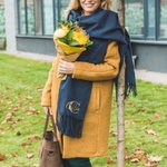 Personalized Embroidered Flower Wreath Initial Faux Cashmere Scarf Tassel Shawl with Name Soft Warm Winter Accessory Birthday Holiday Gift for Women