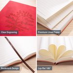 Personalisierte gravierte Baum des Lebens 1-9 Namen Leder Journal Notebook mit 100 linierten Seiten für die Schule Arbeit Reisen Schreiben Geburtstag 