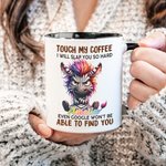 Personlig rolig grinig tecknad djur 11oz mugg med namn Tillbaka till skolan födelsedagspresent för familj vän