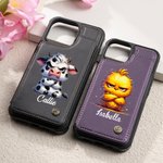 Etui de téléphone à rabat avec porte-cartes et blocage RFID Cadeau d'anniversaire personnalisé pour la famille, les amis, l'ours, le chien et les animaux grincheux