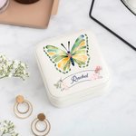 Boîte à bijoux portable personnalisée avec nom et prénom Cadeau d'anniversaire, de mariage, de fête de mariage pour les femmes et les filles