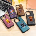Etui de téléphone à rabat avec porte-cartes et blocage RFID Cadeau d'anniversaire personnalisé pour la famille, les amis, l'ours, le chien et les animaux grincheux