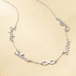 Personalized Minimalist Infinity 1-6 Family Nameplates Necklace Jewelry Birthday Anniversary Mother's Day Gift for Women Girls