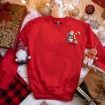 Personalized Elf Reindeer Snowman Igloo Initial Kid Adult Matching Sweatshirt with Name Christmas Party Outfit Gift for Family