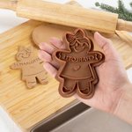 Personalized 3D Printed Snowman Elf Gingerbread Boy Girl Design Cookie Cutter Stamp with Name Christmas Housewarming Gift for Kids Family