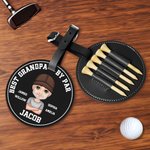 Henkilökohtainen PU Nahka Cartoon Character Golf Tee haltija varastointi laukku säädettävä vyö solki kannettava urheilu lisävaruste lahja golf pelaajille