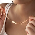Personalized Minimalist Infinity 1-6 Family Nameplates Necklace Jewelry Birthday Anniversary Mother's Day Gift for Women Girls