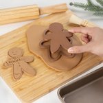 Personalized 3D Printed Snowman Elf Gingerbread Boy Girl Design Cookie Cutter Stamp with Name Christmas Housewarming Gift for Kids Family