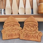 Personalized 3D Printed Snowman Elf Gingerbread Boy Girl Design Cookie Cutter Stamp with Name Christmas Housewarming Gift for Kids Family