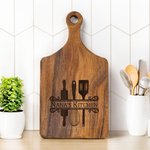 Personalized Engraved Cooking Tool Wooden Bamboo Reversible Cheese Charcuterie Cutting Board with Grip Made in USA Wedding Gift for Family Friend