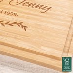 Gepersonaliseerde Gegraveerde Olijftak Bamboe Snijplank met Sapgroef Naam Datum Housewarming Moederdagcadeau voor Moeder Oma