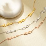 Personalized Minimalist Infinity 1-6 Family Nameplates Necklace Jewelry Birthday Anniversary Mother's Day Gift for Women Girls
