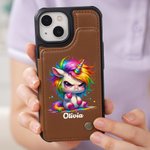 Etui de téléphone à rabat avec porte-cartes et blocage RFID Cadeau d'anniversaire personnalisé pour la famille, les amis, l'ours, le chien et les animaux grincheux