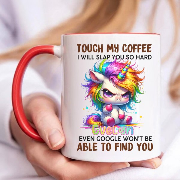 Personlig rolig grinig tecknad djur 11oz mugg med namn Tillbaka till skolan födelsedagspresent för familj vän