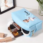 Personalised Ballerina Dance Girl Leather Makeup Pouch Bag with Name Travel Essentials Birthday Gift for Ballerina Ballet Lovers