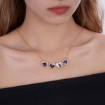 Personalized Dainty 2 in 1 Four Leaf Clover Adjustable Zircon Heart Photo Pendant Necklace Lucky Jewelry Birthday Anniversary Gift for Women