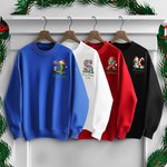 Personalized Elf Reindeer Snowman Igloo Initial Kid Adult Matching Sweatshirt with Name Christmas Party Outfit Gift for Family