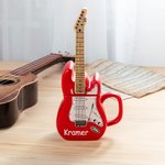 Personalised Funny Guitar Shape Handle Ceramic Mug with Name and Cover Birthday Gift for Guitar Player