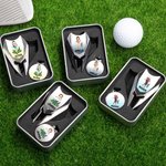 Personalized Cartoon Character Name Magnetic Divot Repair Tool Ball Marker Hat Clip Set with Case Birthday Golf Accessory Gift for Golf Players