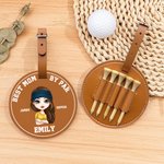 Henkilökohtainen PU Nahka Cartoon Character Golf Tee haltija varastointi laukku säädettävä vyö solki kannettava urheilu lisävaruste lahja golf pelaajille