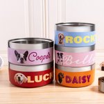 Personalised Pet Photo Food-grade Stainless Steel Non-slip Dog Cat Bowl Water Dish with Name Pet Feeding Supplies Birthday Gift for Pet Owners