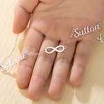 Personalized Minimalist Infinity 1-6 Family Nameplates Necklace Jewelry Birthday Anniversary Mother's Day Gift for Women Girls