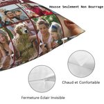 Taie d'Oreiller Personnalisée Collage de 20 Photos avec Nom Cadeau de Noël d'Anniversaire et Décoration pour Famille