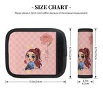 Personalized Stylish Girl Cartoon Character Luggage Handle Wraps Set of 2 with Name and Contact Card Travel Accessories Gift for Travel Lovers