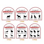Henkilökohtainen Hätätilanteessa Pet Inside Rescue Vedenpitävä Vinyyli tarra 1-6 Pet siluetteja ja nimet Housewarming lahja lemmikkieläinten omistajille