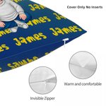 Personalizzato Cartoon Boy Dinosaur Font Gradient Throw Pillow Cover con nome Home Decor Natale Compleanno Regalo per bambini ragazzi