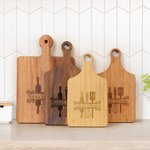 Personalized Engraved Cooking Tool Wooden Bamboo Reversible Cheese Charcuterie Cutting Board with Grip Made in USA Wedding Gift for Family Friend