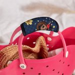 Personalized Stylish Girl Cartoon Character Luggage Handle Wraps Set of 2 with Name and Contact Card Travel Accessories Gift for Travel Lovers