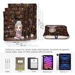 Couverture de Livre Carnet Tablette Personnalisée avec Personnage Fleur de Naissance Nom Cadeau Anniversaire Noël pour Amoureux de Lecutre Écrivain