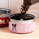 Personalised Pet Photo Food-grade Stainless Steel Non-slip Dog Cat Bowl Water Dish with Name Pet Feeding Supplies Birthday Gift for Pet Owners