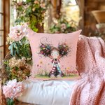 Embrace the Joy Your Favorite Girl - Personalized Cartoon Quirky Girl Throw Pillow Cover