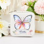 Boîte à bijoux portable personnalisée avec nom et prénom Cadeau d'anniversaire, de mariage, de fête de mariage pour les femmes et les filles