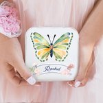 Boîte à bijoux portable personnalisée avec nom et prénom Cadeau d'anniversaire, de mariage, de fête de mariage pour les femmes et les filles