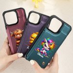 Etui de téléphone à rabat avec porte-cartes et blocage RFID Cadeau d'anniversaire personnalisé pour la famille, les amis, l'ours, le chien et les animaux grincheux