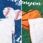 Personalized Multicolor Softball Basketball Soft Throw Blanket with Number Name Home Decor Birthday Gift for Ball Sports Lover