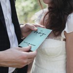 Journal de vœux portable Simplicité personnalisé avec nom et date Lot de 2 Cérémonie de mariage Cadeau de fiançailles pour couple de mariés