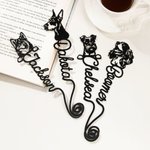 Personalized Cute Cat Dog Pet Face Bookmark with Name School Office Reading Stationary Supplies Birthday Gift for Pet Lover Bookworm